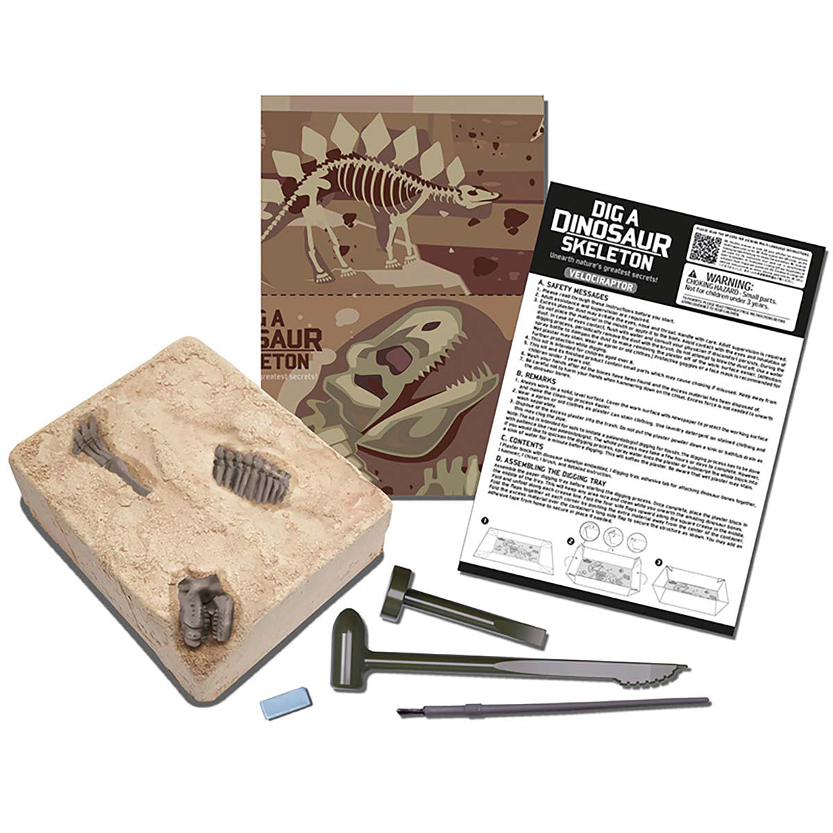 KidzLabs - Dig a Dinosaur Skeleton - Velociraptor (8 Years +)