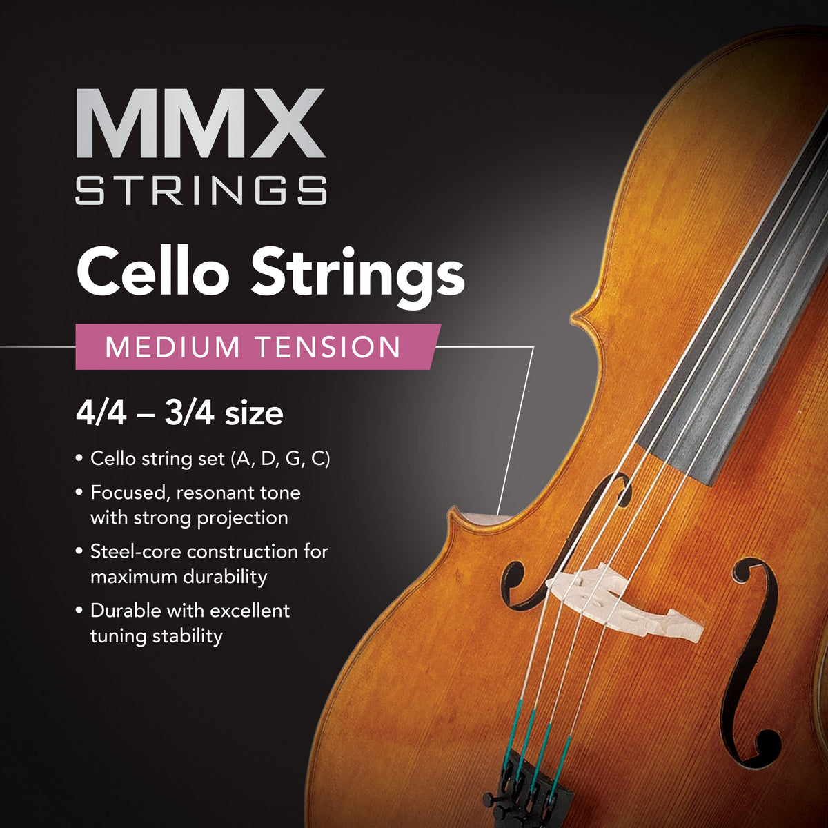 MMX 3/4 - 4/4 cello string set