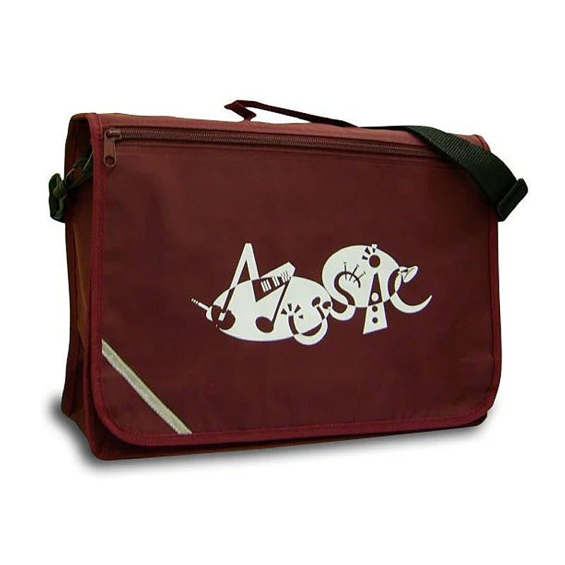 Excel music satchel with \'Music\' design - Burgundy