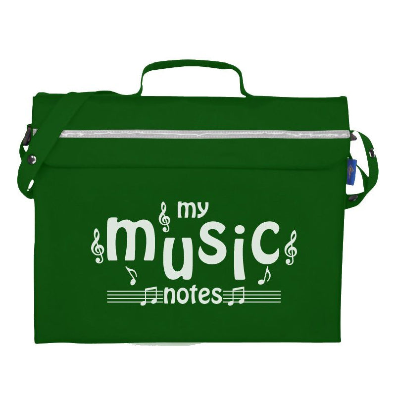 Primo music bag with \'My music notes\' design - Dark green