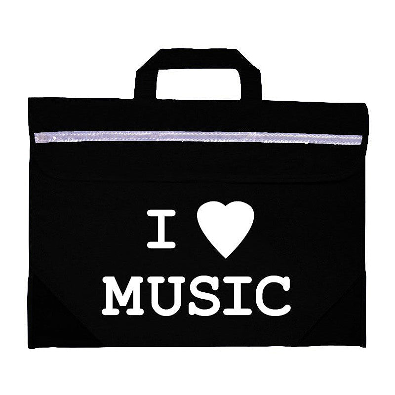 Duo music bag with \'I love music\' design - Black