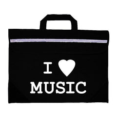 Duo music bag with \'I love music\' design - Black