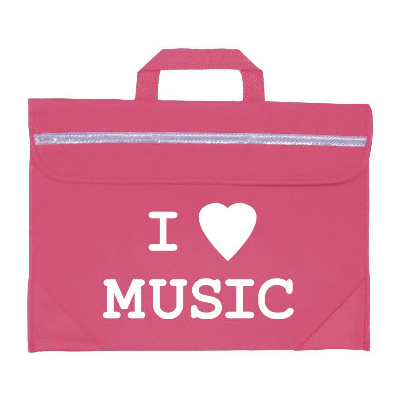 Duo music bag with \'I love music\' design - Pink