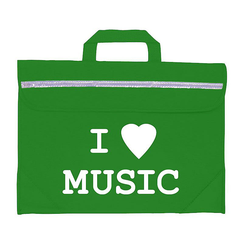 Duo music bag with \'I love music\' design - Green