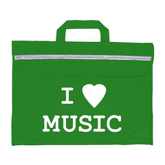Duo music bag with \'I love music\' design - Green