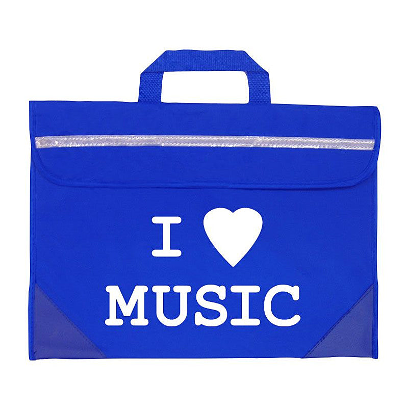 Duo music bag with \'I love music\' design - Royal blue