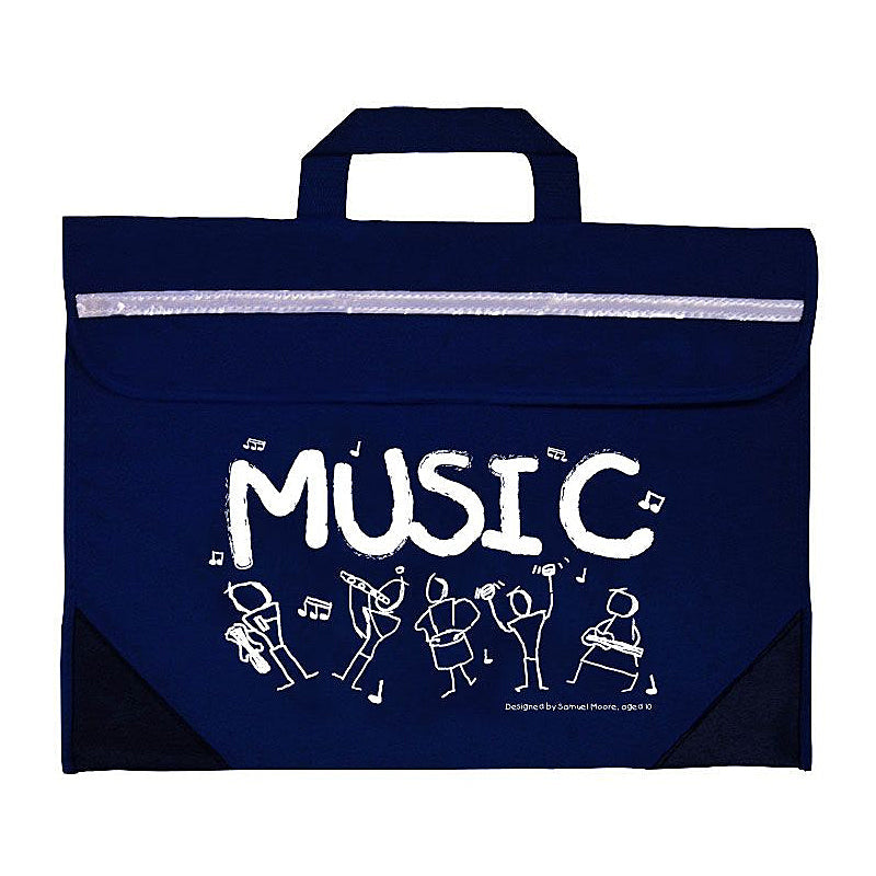Duo music bag with Sam Moore \'Music\' design - Navy blue