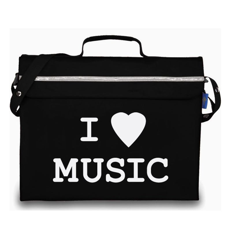 Primo music bag with \'I love music\' design - Black