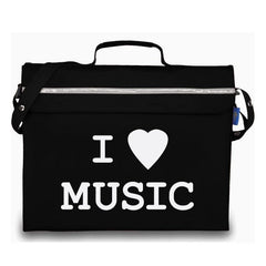 Primo music bag with \'I love music\' design - Black