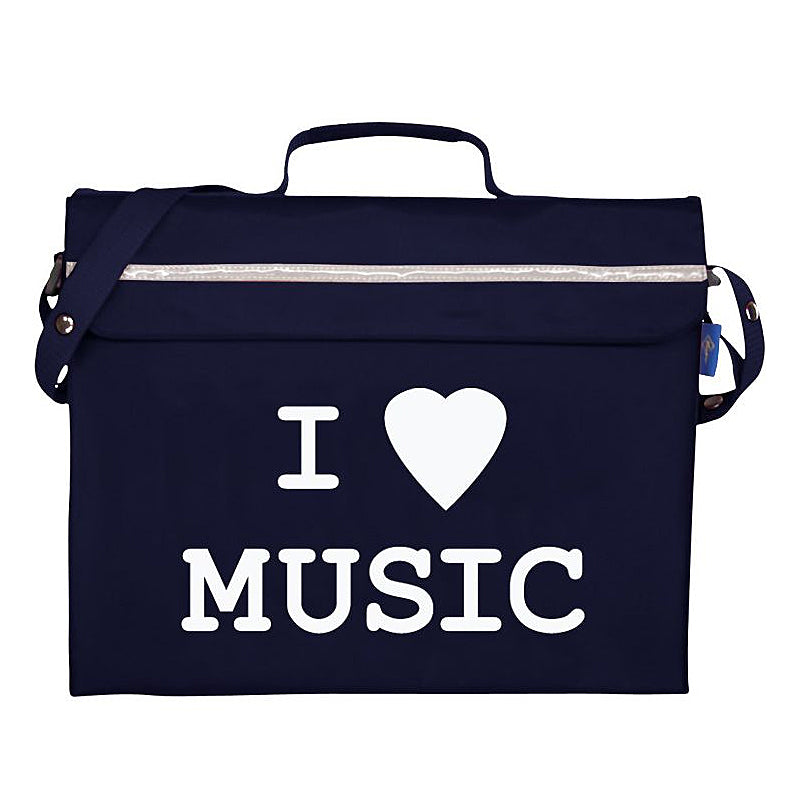 Primo music bag with \'I love music\' design - Navy blue