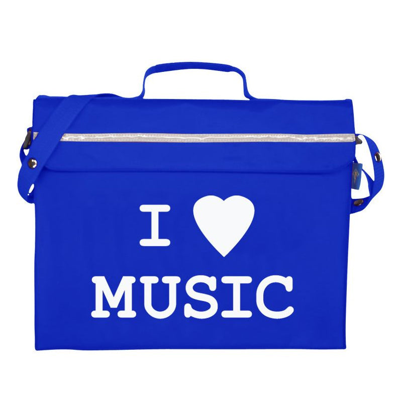 Primo music bag with \'I love music\' design - Royal blue