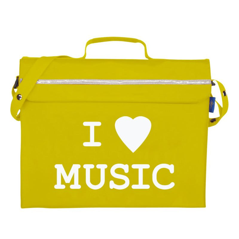 Primo music bag with \'I love music\' design - Yellow