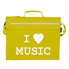 Primo music bag with \'I love music\' design - Yellow