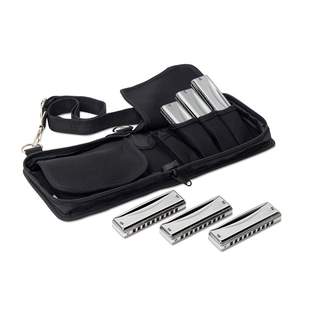 Suzuki Promaster 10-hole diatonic harmonica set (G, A, Bb, C, D, F)