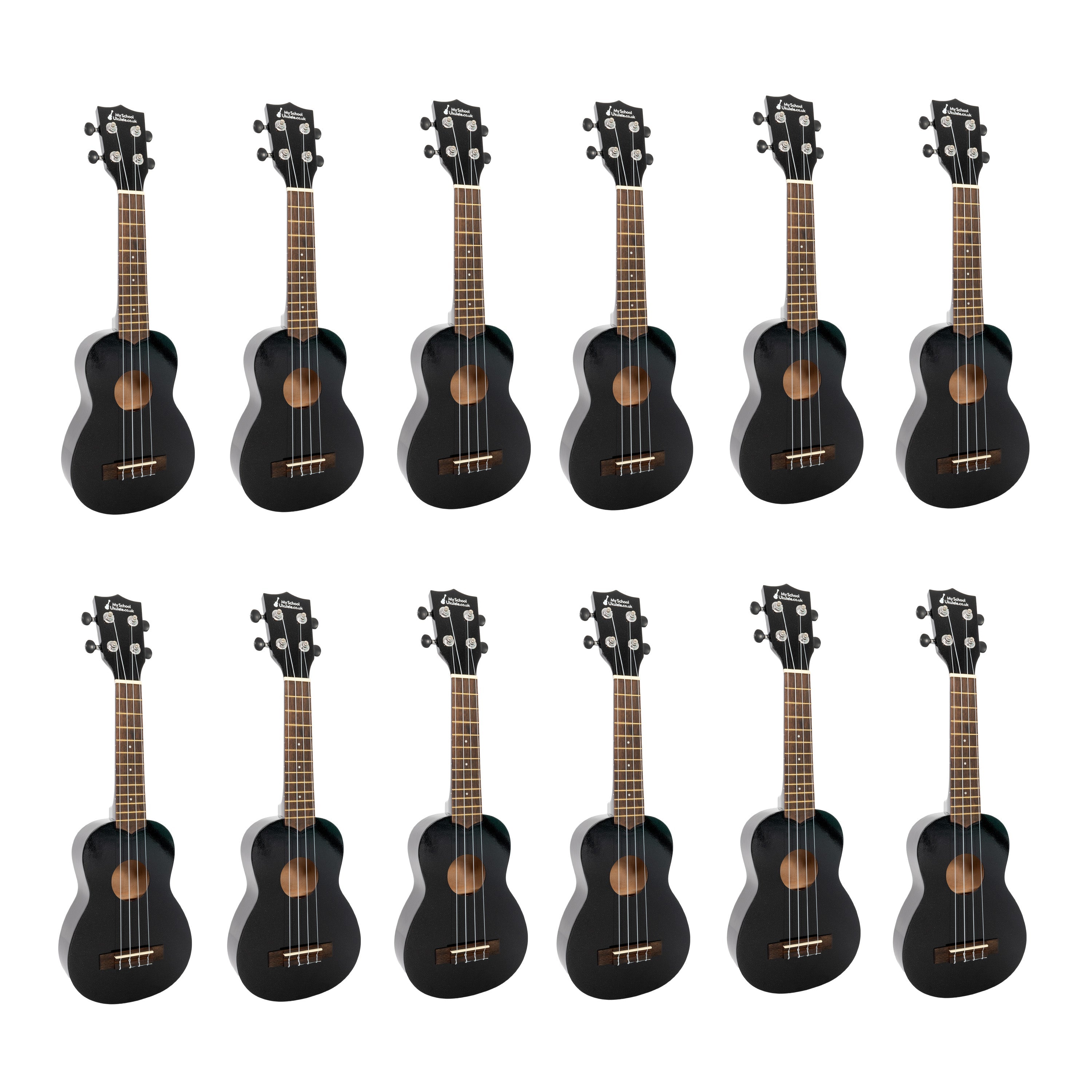 My School Ukulele soprano ukes carton of 12 - Black