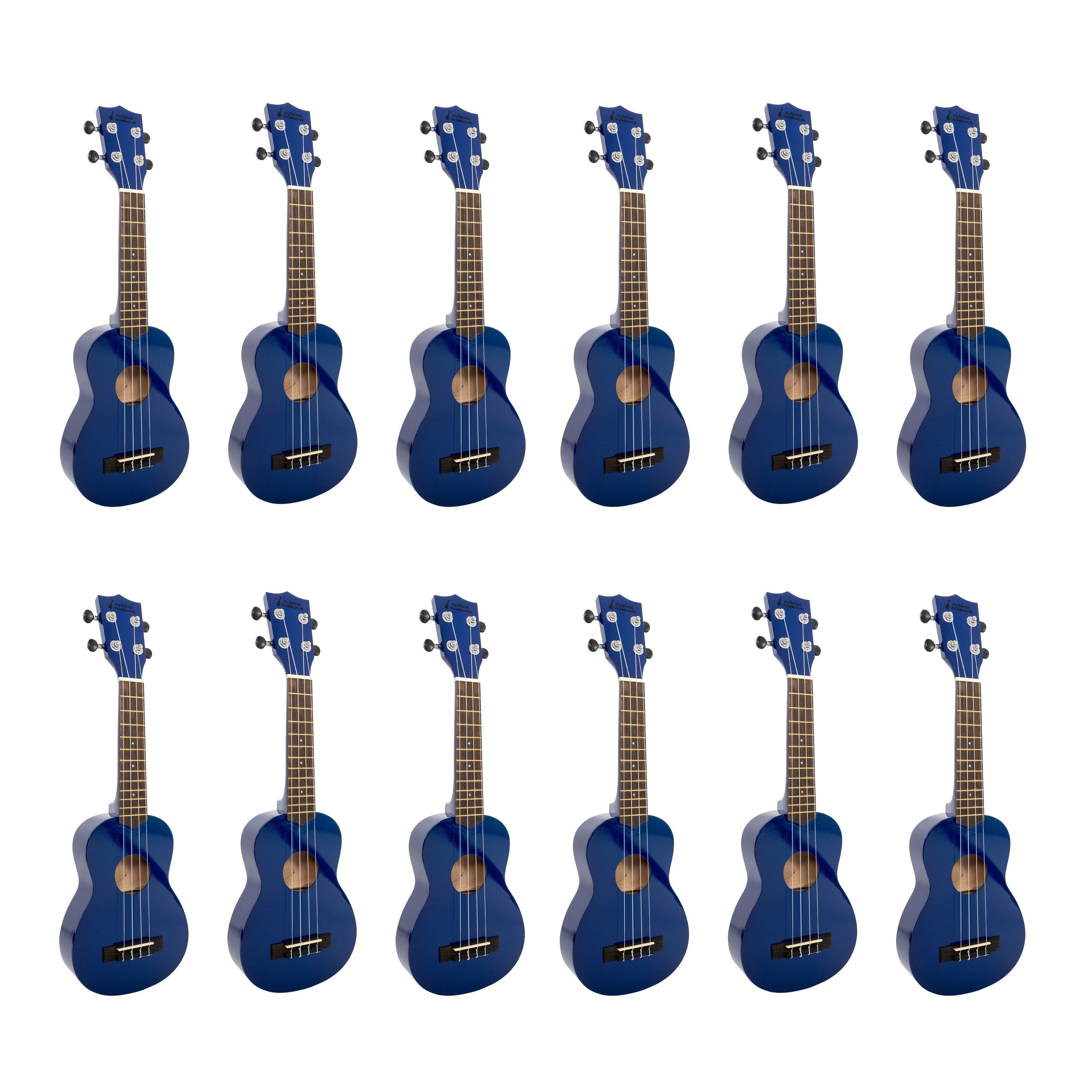 My School Ukulele soprano ukes carton of 12 - Dark blue
