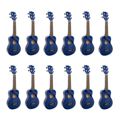 My School Ukulele soprano ukes carton of 12 - Dark blue