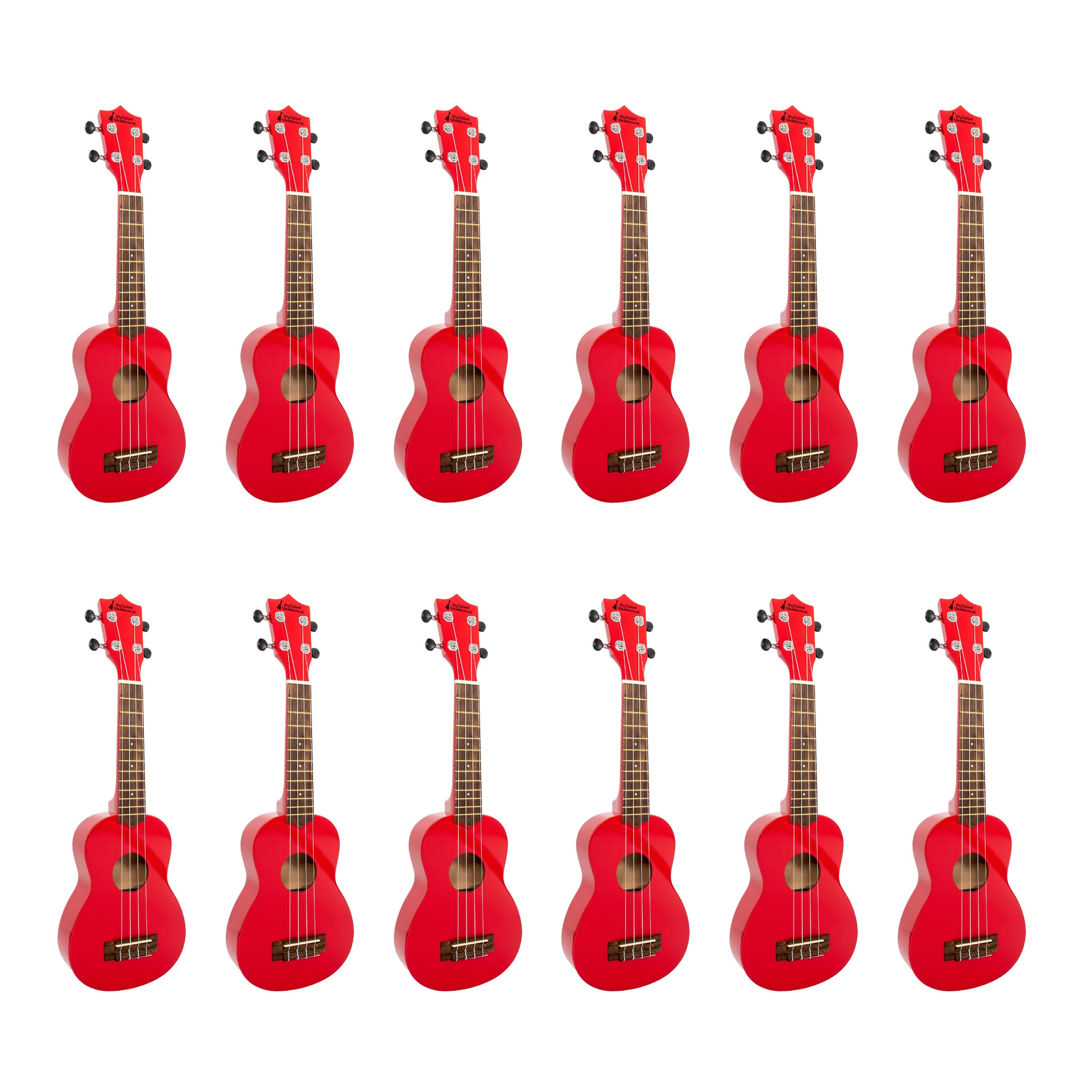 My School Ukulele soprano ukes carton of 12 - Red