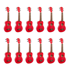My School Ukulele soprano ukes carton of 12 - Red
