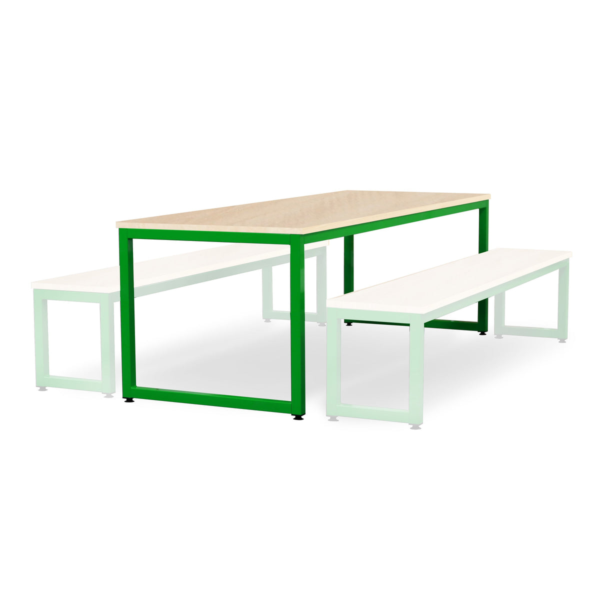 Monarch dining table with maple top - Apple green