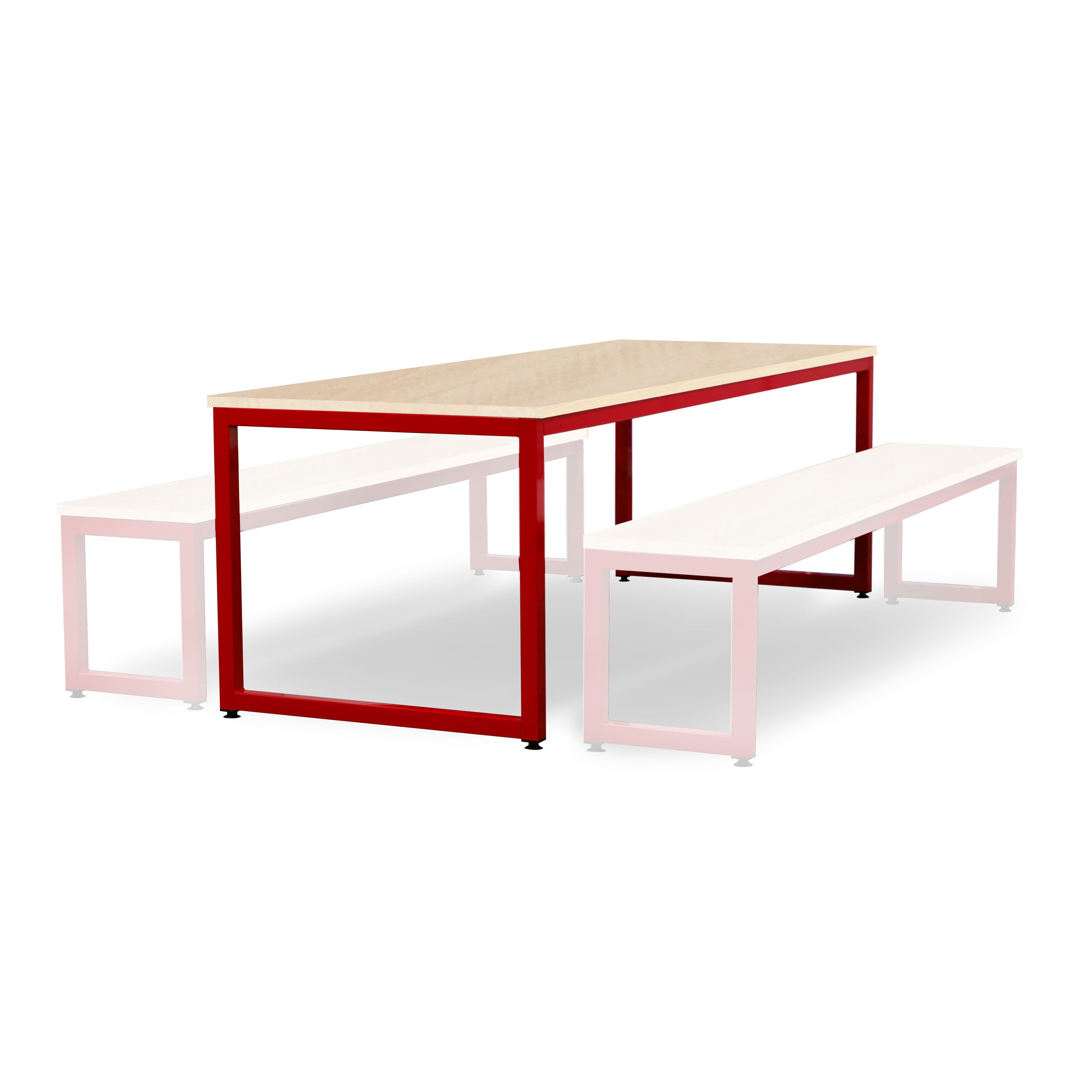 Monarch dining table with maple top - Red