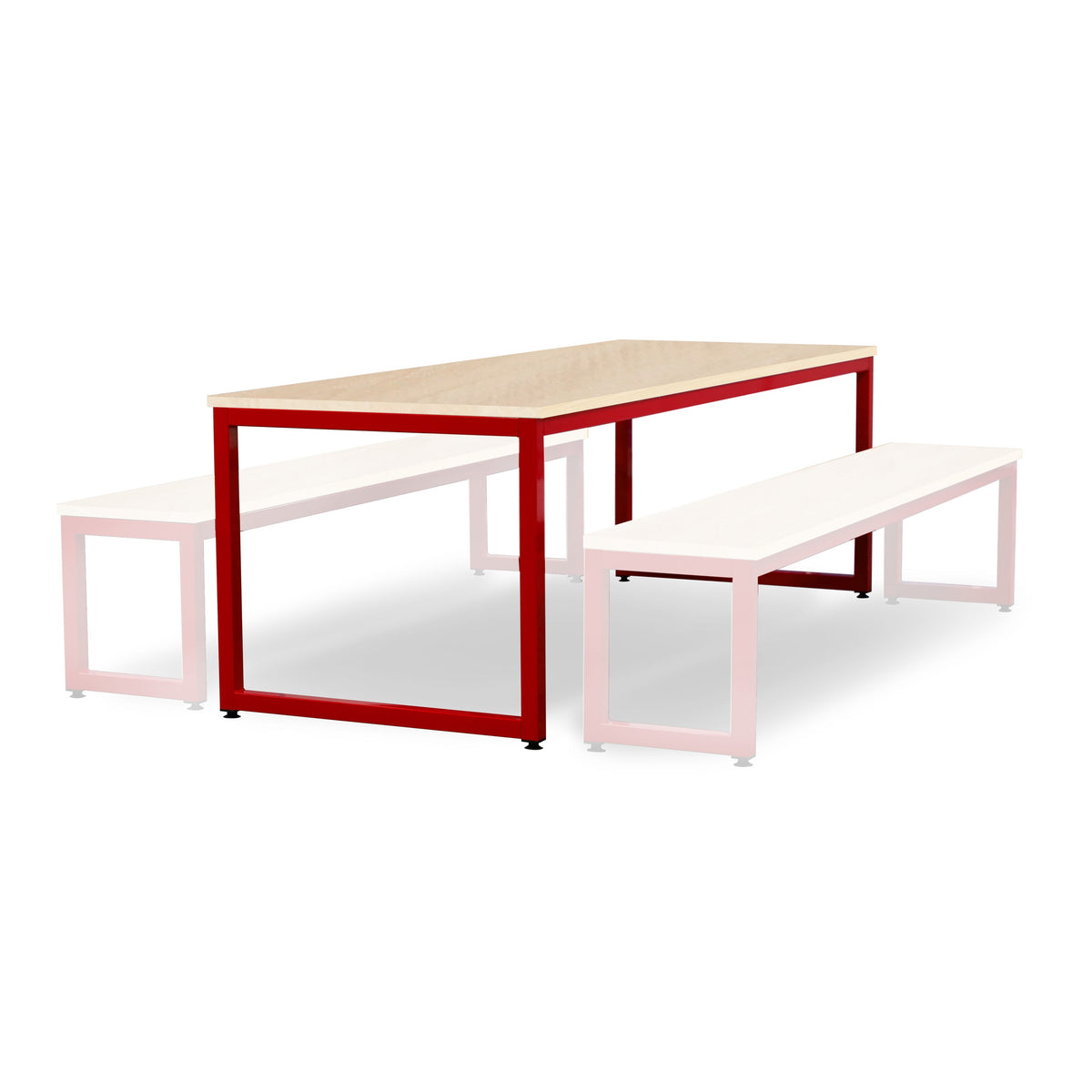 Monarch dining table with maple top - Red