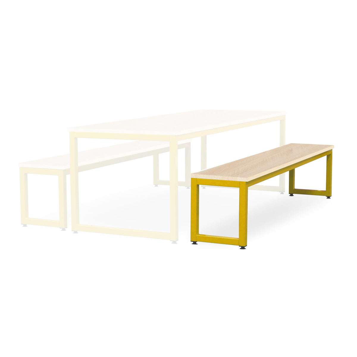Monarch dining bench with maple top - Yellow