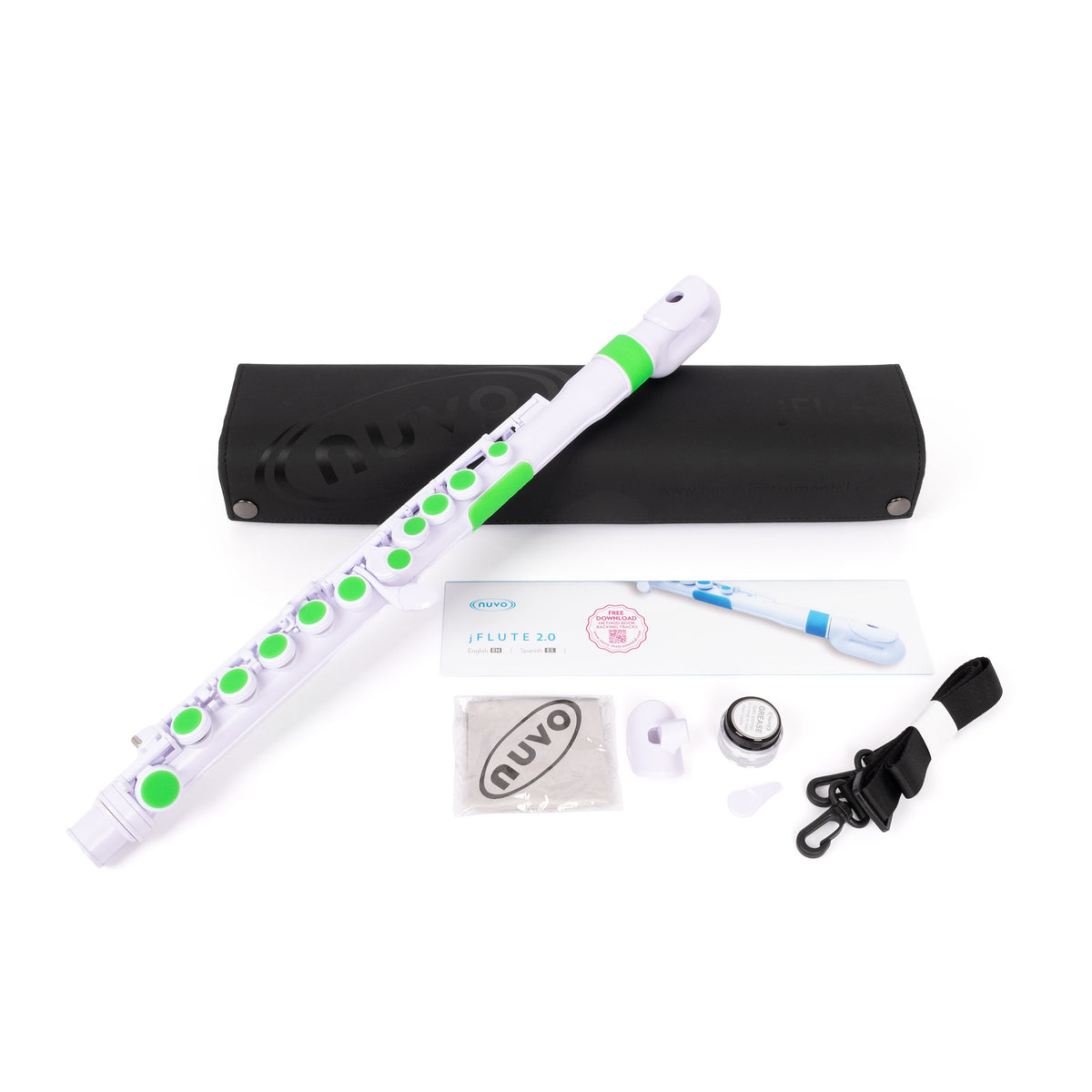Nuvo N220 jFlute outfit - White with green trim
