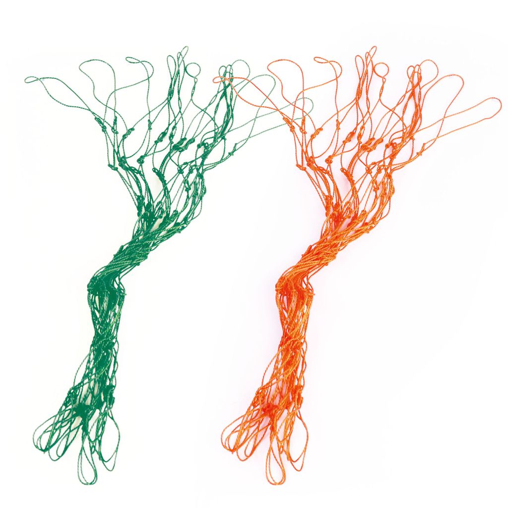 NETBALL NET PAIR, GREEN/ORANGE, 2.5MM