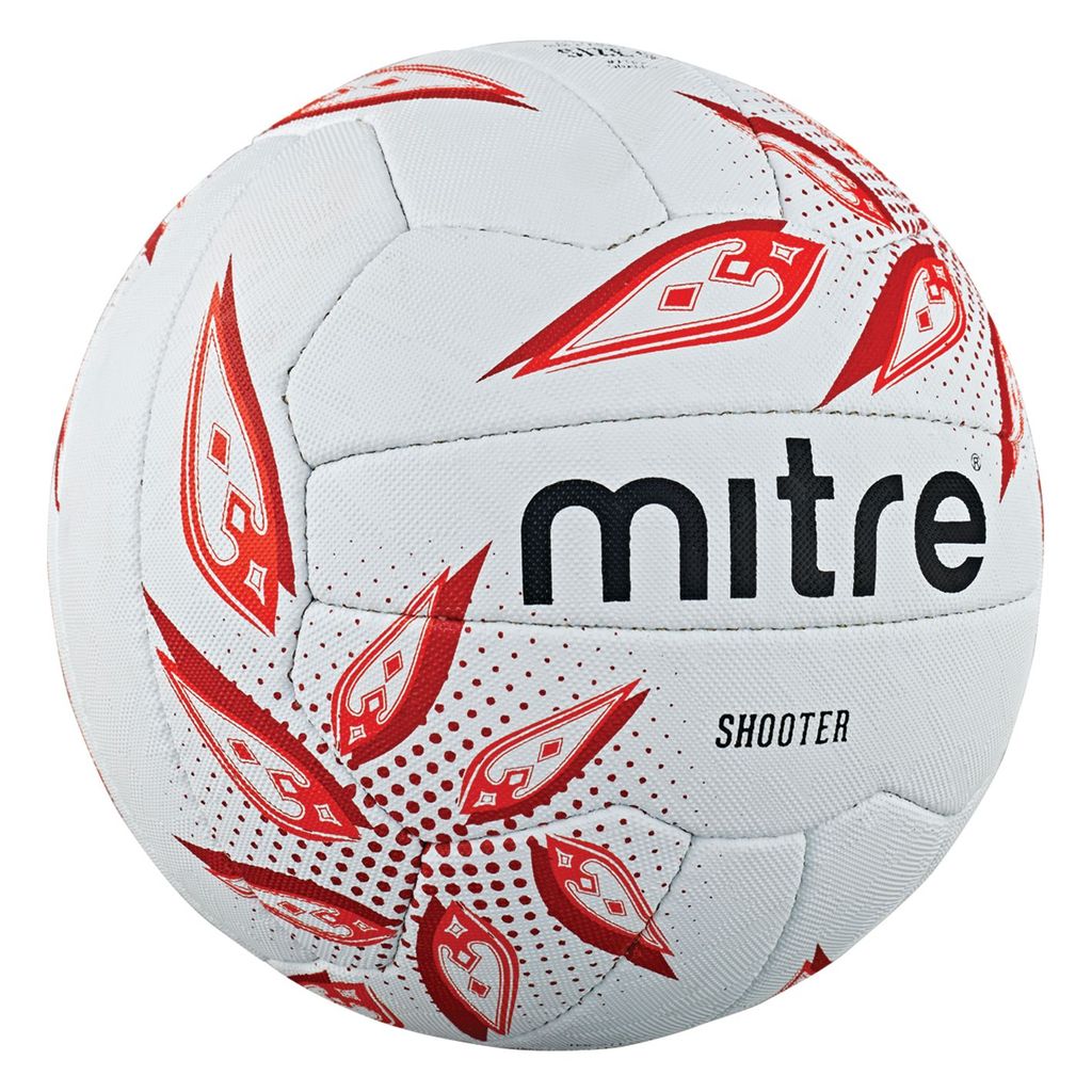 MITRE SHOOTER NETBALL SIZE 4, WHITE/RED