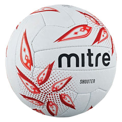 MITRE SHOOTER NETBALL SIZE 4, WHITE/RED