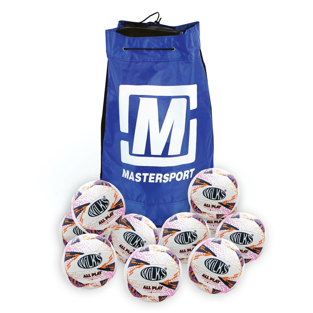 WILKS ALL PLAY NETBALL SIZE 4, BAG OF 10