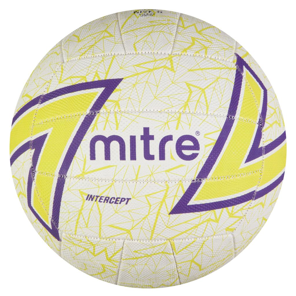 MITRE INTERCEPT NETBALL SIZE 5, WHITE/BLUE