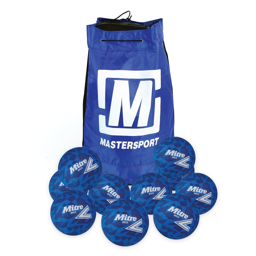 MITRE OASIS NETBALL SIZE 5, BLUE, BAG OF 10