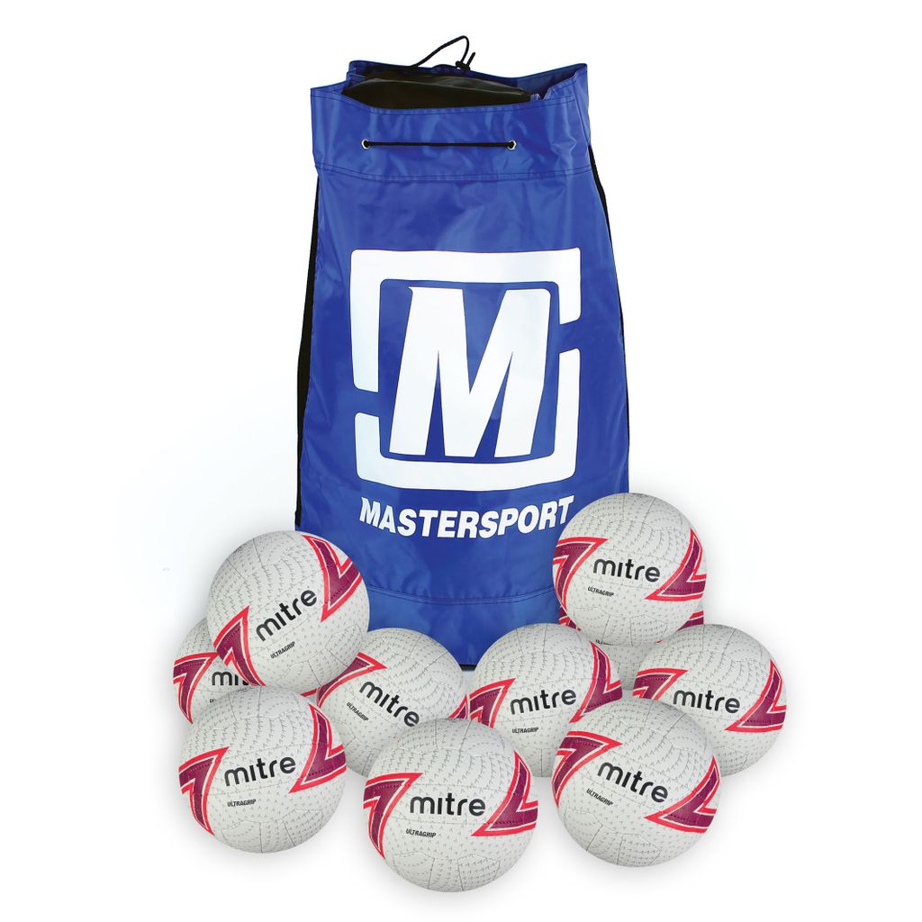 MITRE ULTRAGRIP NETBALL SIZE 5, BAG OF 10