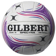 GILBERT SPECTRA NETBALL SIZE 5, WHITE/PURPLE