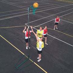 WHEELAWAY NETBALL POST C/W 16MM RING/NET, NB1AR, PAIR, GREEN