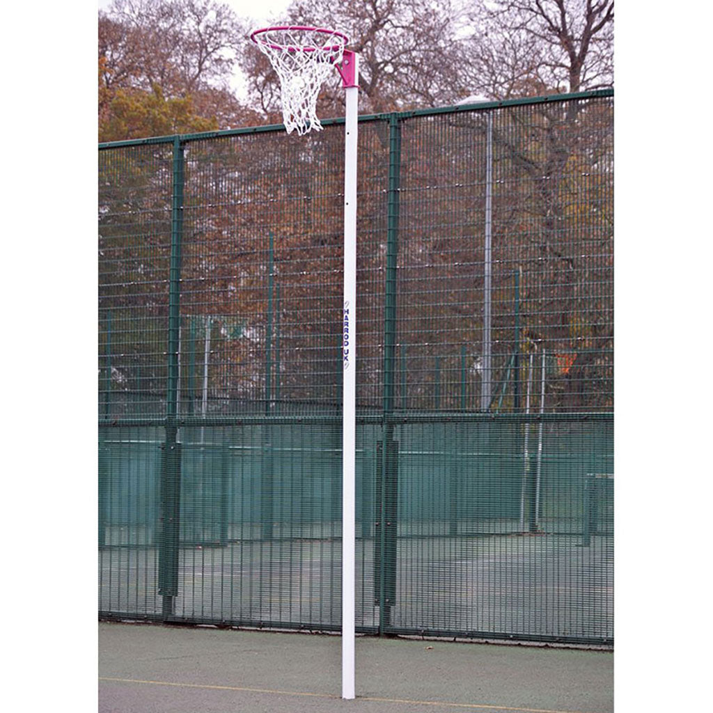 SOCKETED NETBALL POSTS C/W 16MM, NB3RP REGULATION, PINK, 300MM SOCKET