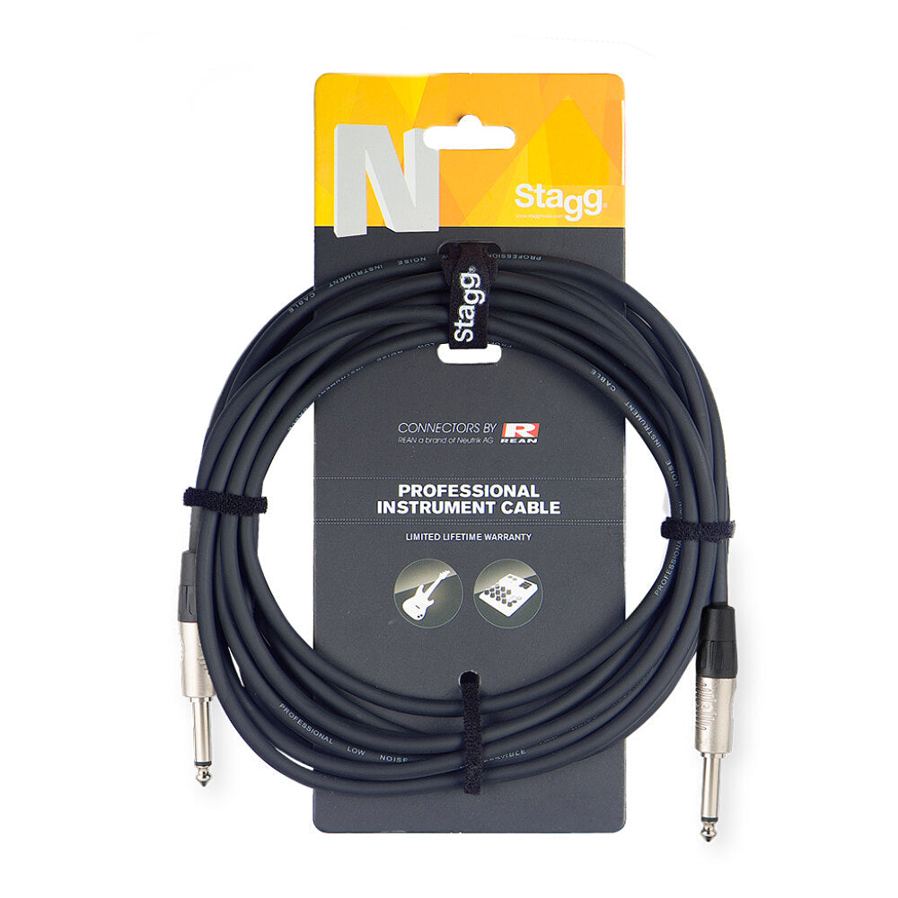 Stagg mono large jack to jack instrument cable - 3m