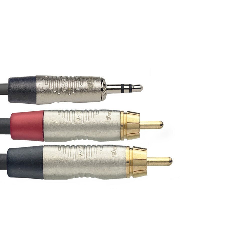 Stagg stereo mini jack to 2 x phono cable - 1.5m