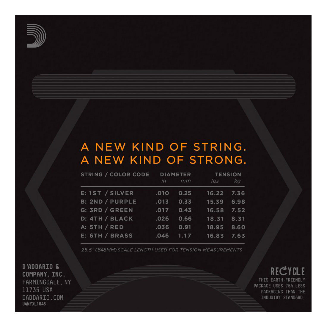 D\'addario NYXL reg light nickel wound electric guitar strings 10-46