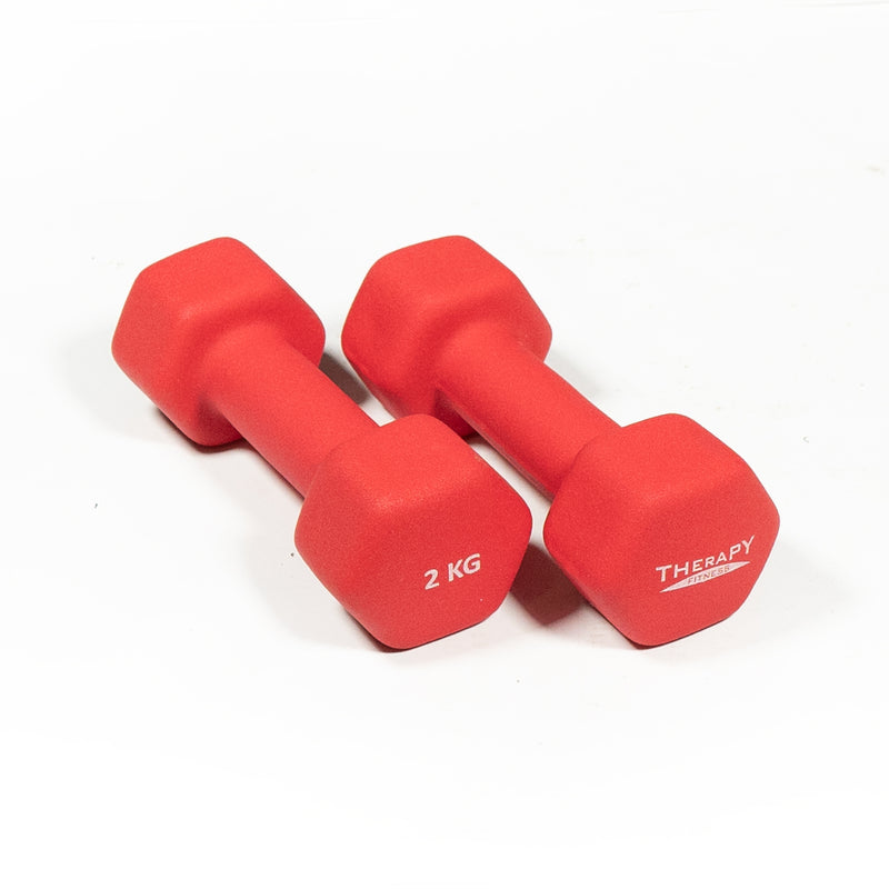 DS Neoprene Dumbbells - 2kg (Pair) Red