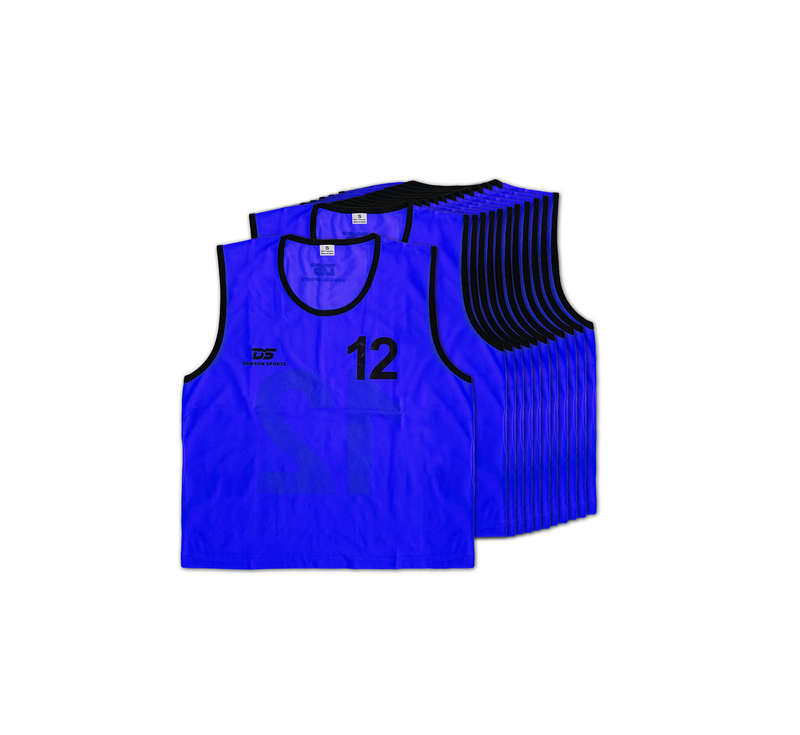 DS Numbered Mesh Bibs (1-12) Blue - M (Set of 12)