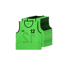 DS Numbered Mesh Bibs (1-12) Green - L (Set of 12)