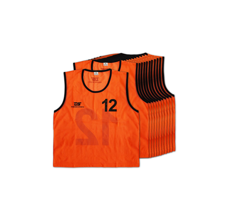 DS Numbered Mesh Bibs (1-12) Orange - XL (Set of 12)
