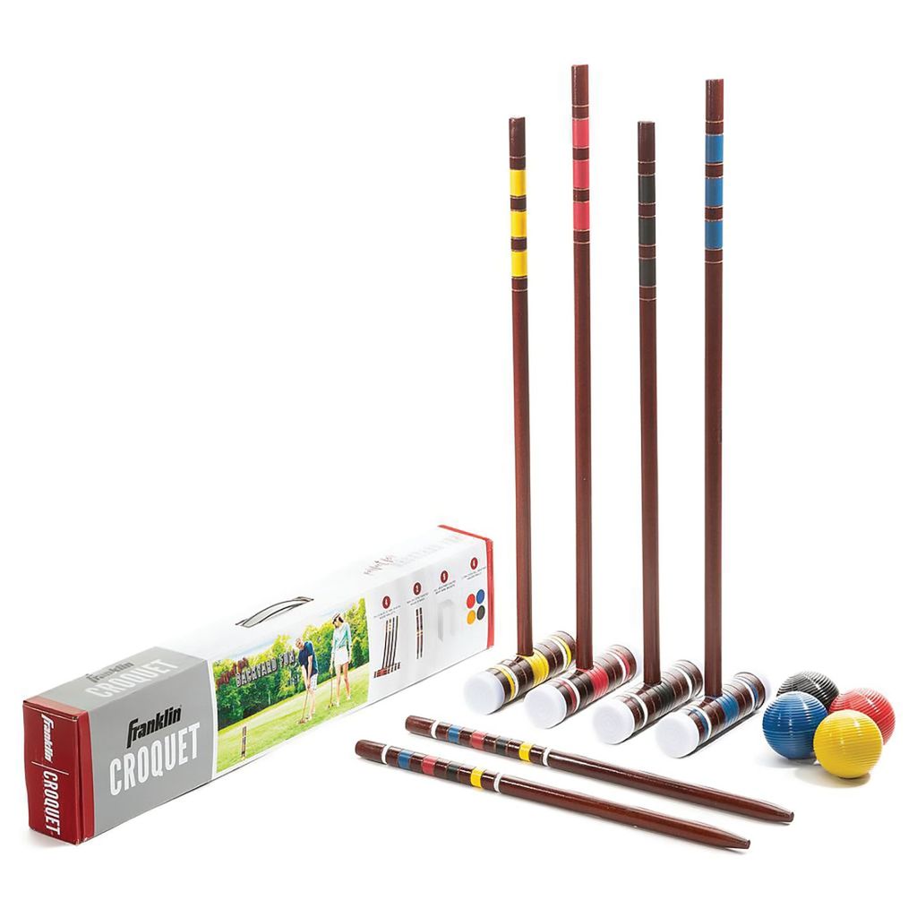 CROQUET SET WITH NATURAL MALLETS