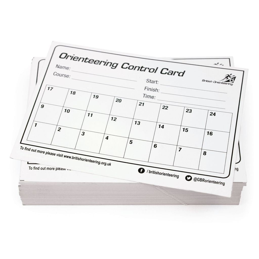 BRITISH ORIENTEERING SCHOOL CONTROL CARDS