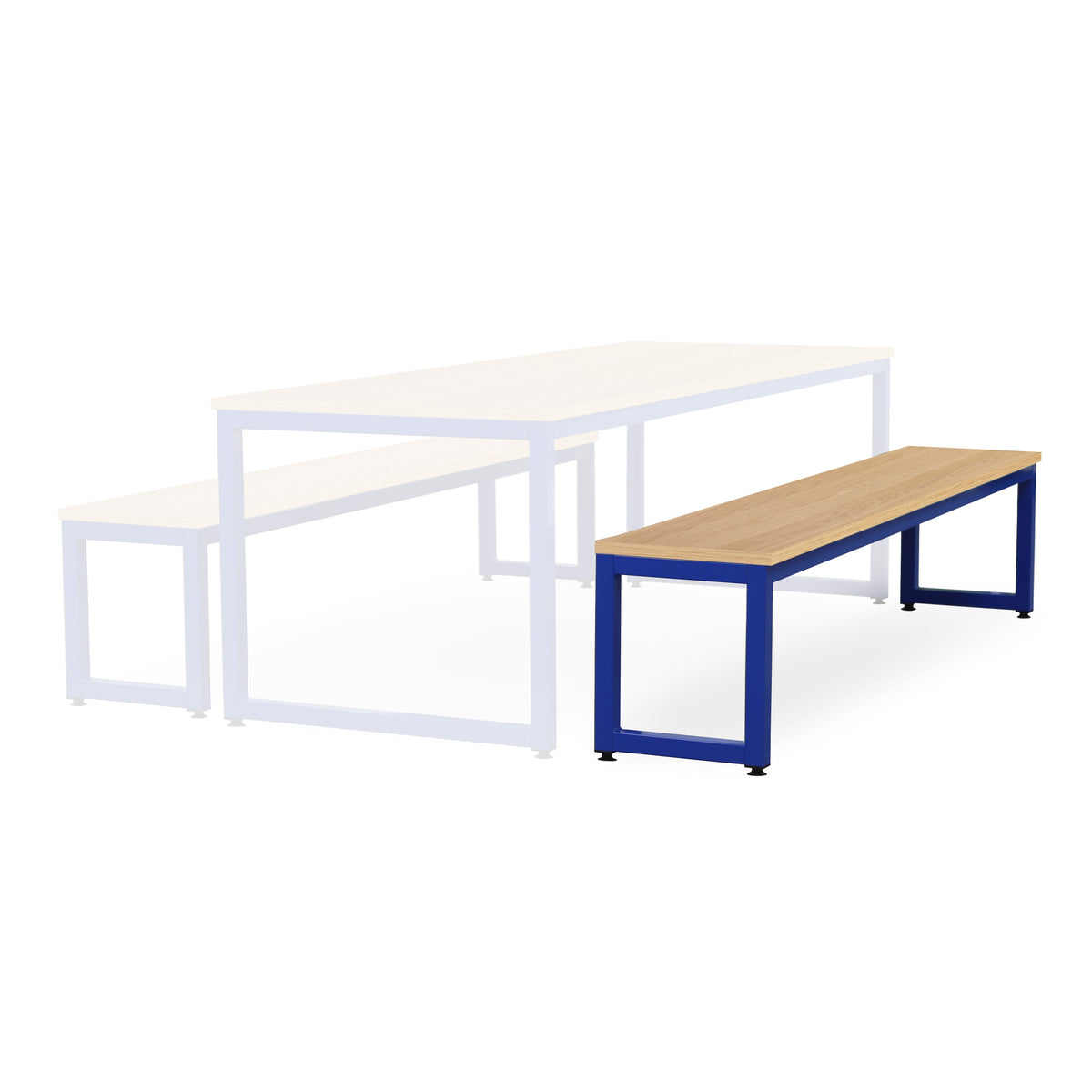 Monarch dining bench with oak top - Blue