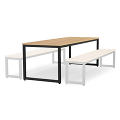 Monarch dining table with oak top - Dark grey