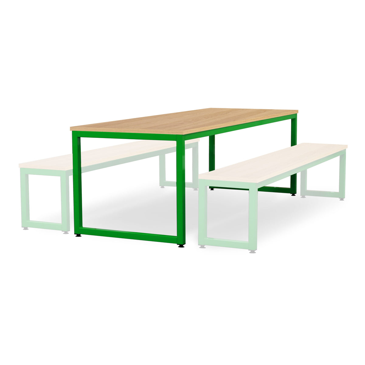 Monarch dining table with oak top - Apple green